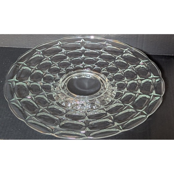 Vintage Indiana Glass Clear Constellation Footed Cake Stand 13" - Picture 4 of 7